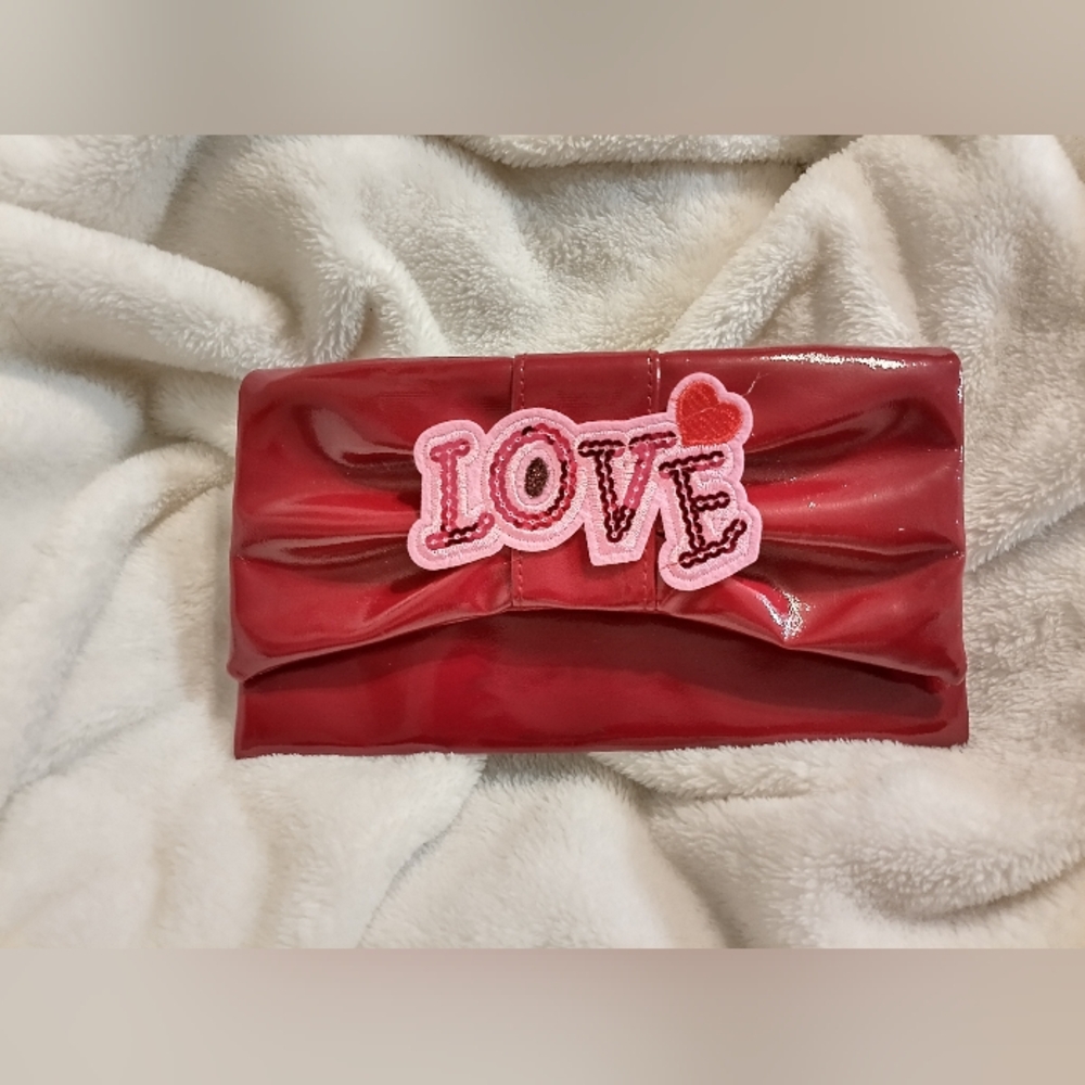 Upcycled Red Love Clutch